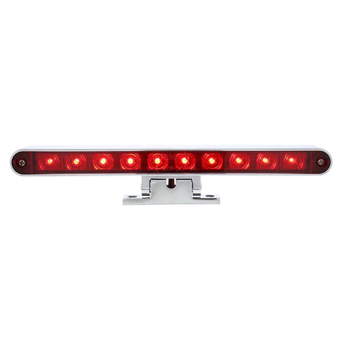 United Pacific 33009 10 LED Dual Function 3rd Brake Light With Chrome Swivel Pedestal Base - Red LED/Red Lens